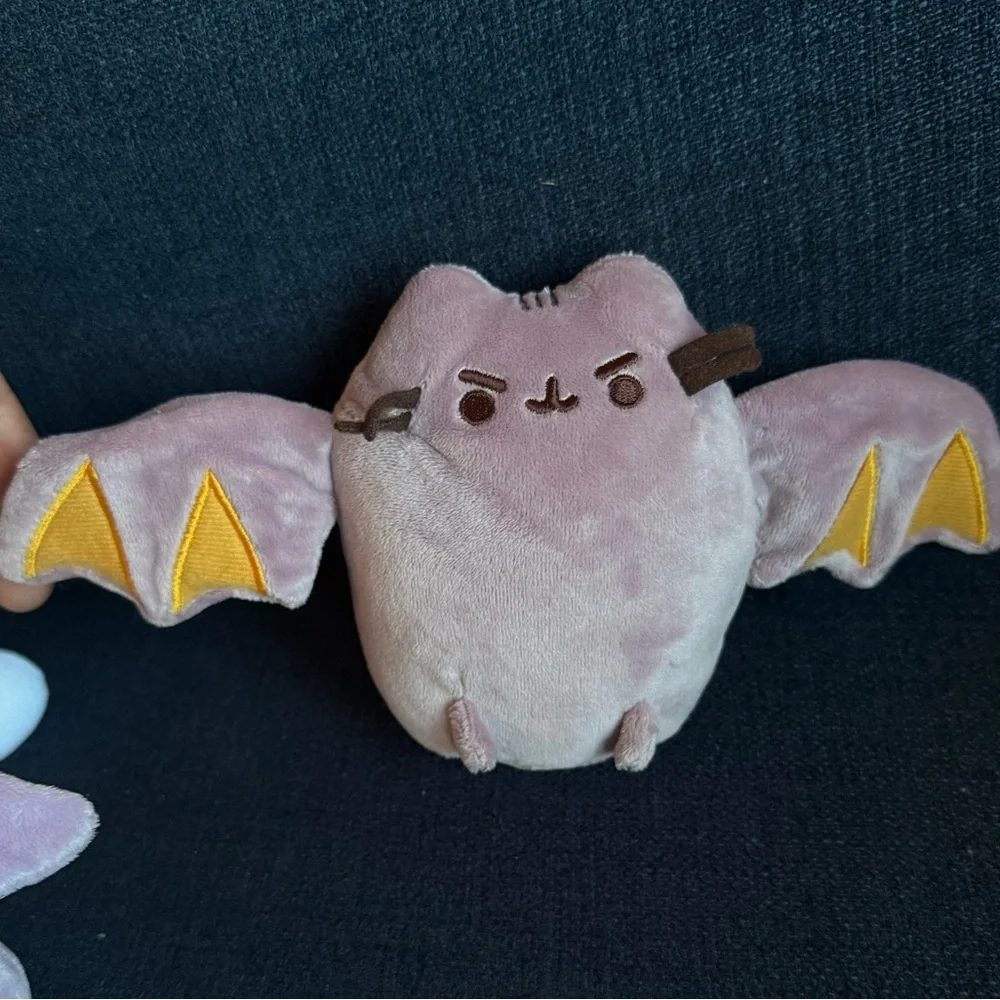 Bundle of Halloween Gund Pusheen cat purple bats and Mummy Cat and Witch Plushes - Picture 2 of 8